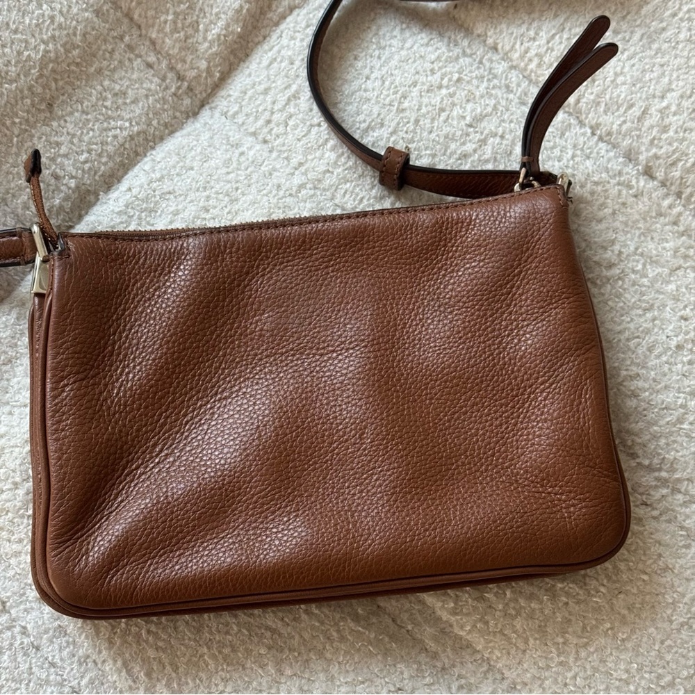 KATE SPADE Brown Pebble Leather Leila Triple Gusset in Warm Gingerbread - Picture 7 of 11